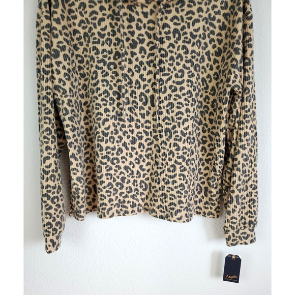 Angels Forever Young Hoodie Shirt Womens Large Brown Animal Print New - Picture 7 of 16